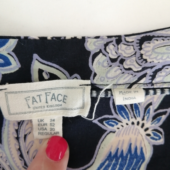 Fat Face Plus Size Maddox Blue Paisley Print Faux Wrap Dress With Pockets 20 - Picture 13 of 16